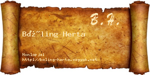 Báling Herta névjegykártya